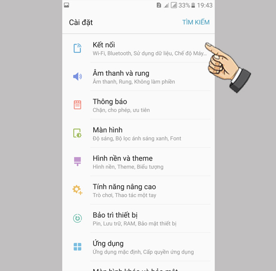 Bước 1: chọn kết nối